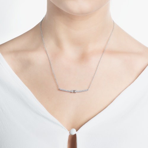 Naszyjnik celebrytka Savicki: srebrny, cyrkonie